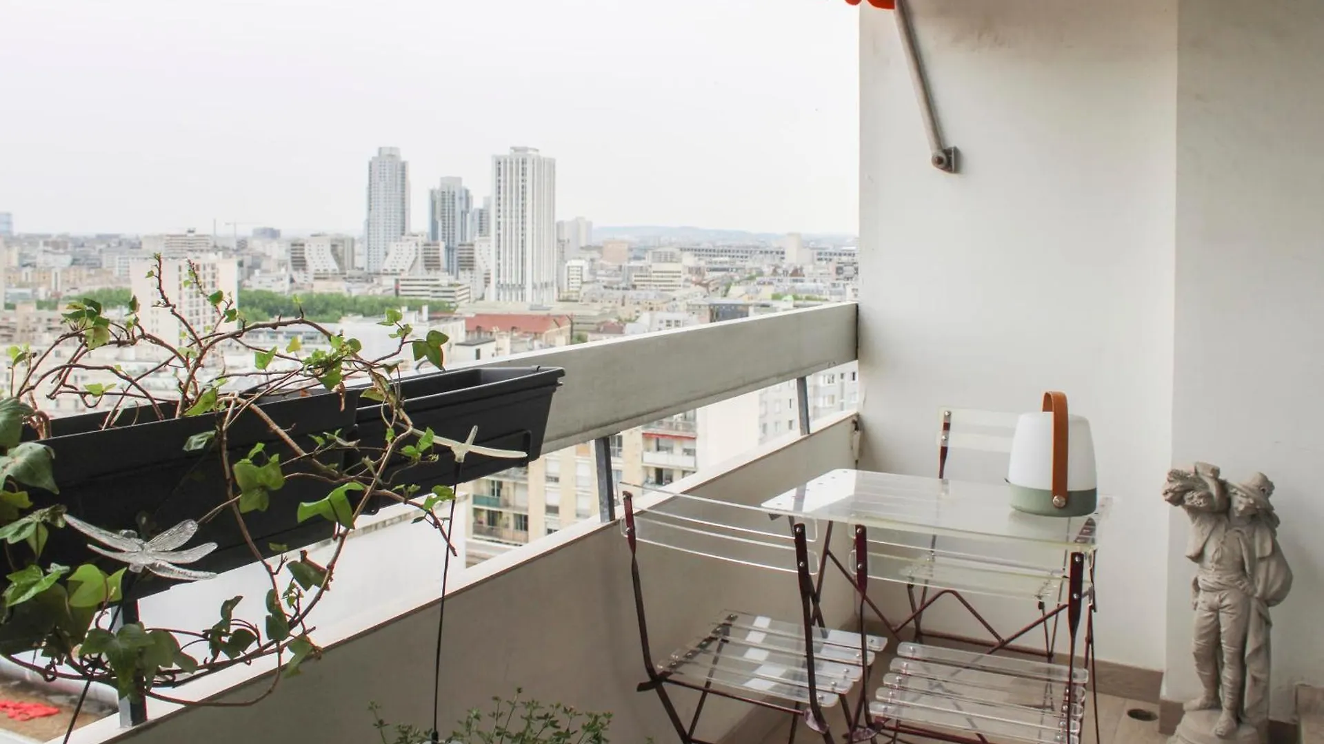 Apartment Skyscrapers With Balcony And Overlooking Paris France